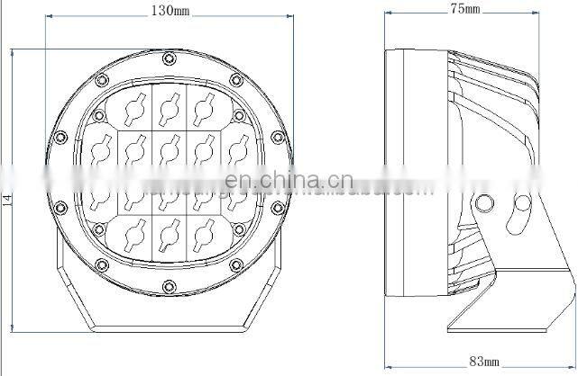 Lantsun LED6491 5 Inch Round Led Fog Driving Lights Spot Beam Led Work Lights 64w