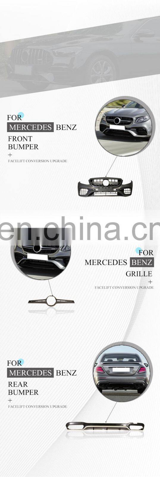 GBT drop shipping auto tuning parts body kits for mercedes e class e63 amg w213 facelift for amg body kit for e class w213 amg