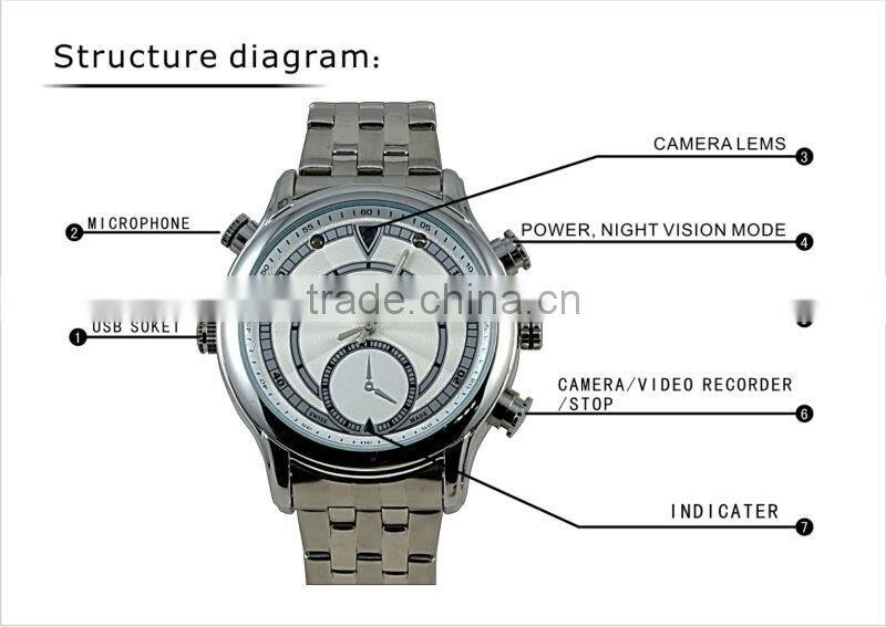 Cheapest DVR hidden camera watch 4GB Mini HD night vision Watch Video Recorder Hidden Watch Camera 908-S