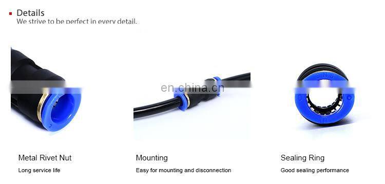 SNS SPU Series push to connect plastic quick fitting union straight pneumatic air tube hose connector