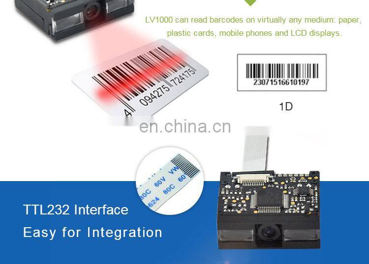 High Sensitive 1D CCD Barcode Scanner LV1000 Module Embedded in Kiosk