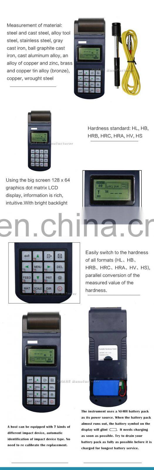 SL-160 Digital portable hardness tester Meter Durometer Leeb hardness tester for Metal Steel