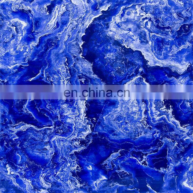 Luxury Polished Blue Synthetic Turkish Marble Tile For Sale