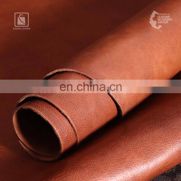 Soft Temper and Vintage Look Stone Polished Surface Full Grain Vegetable Tanned Genuine Buffalo Leather