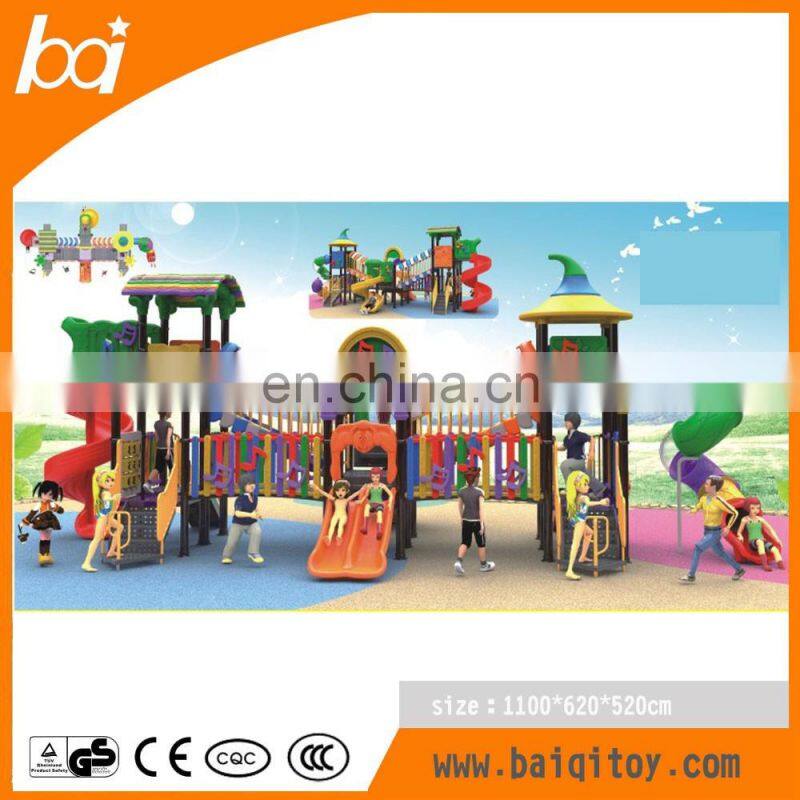 Children playland plastic slide outdoor play equipment for kindergarten