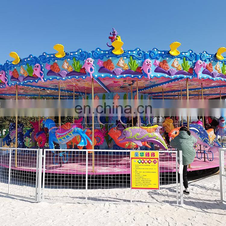 Commercial kids rides attractive ocean theme merry go round carousel