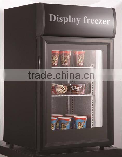 110v60hz mini glass door display ice cream vertical upright freezer