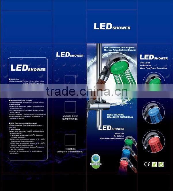 Chrome ABS LED water saving shower head