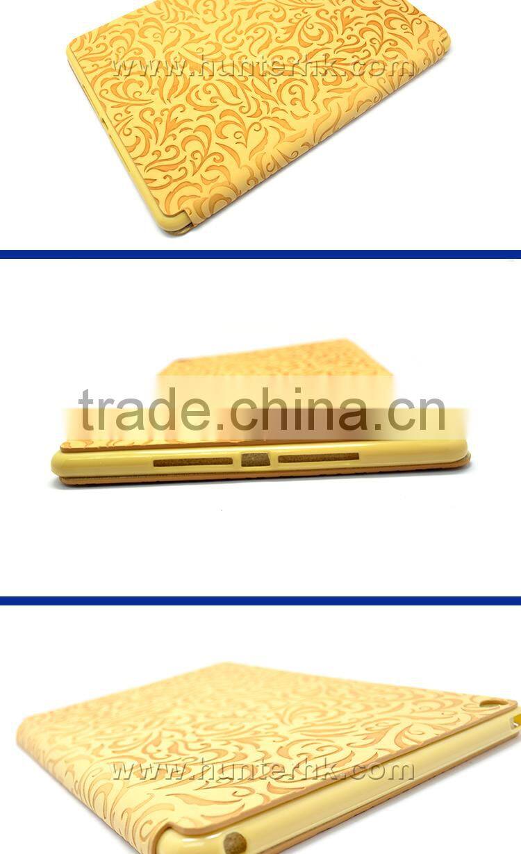 Standable Textured Floral Tablet Case For iPad Mini