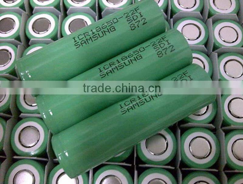 High quality samsung icr18650-22f 2200mah original rechareable battery