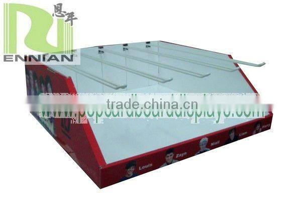 USB Disk Carton Box Cardboard Counter Displays One Direction With Metal Hook for hanging