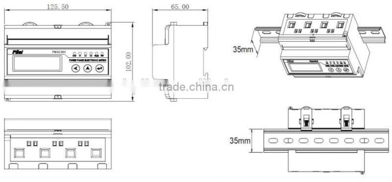 PILOT PMAC903 100A energy meter pulse output