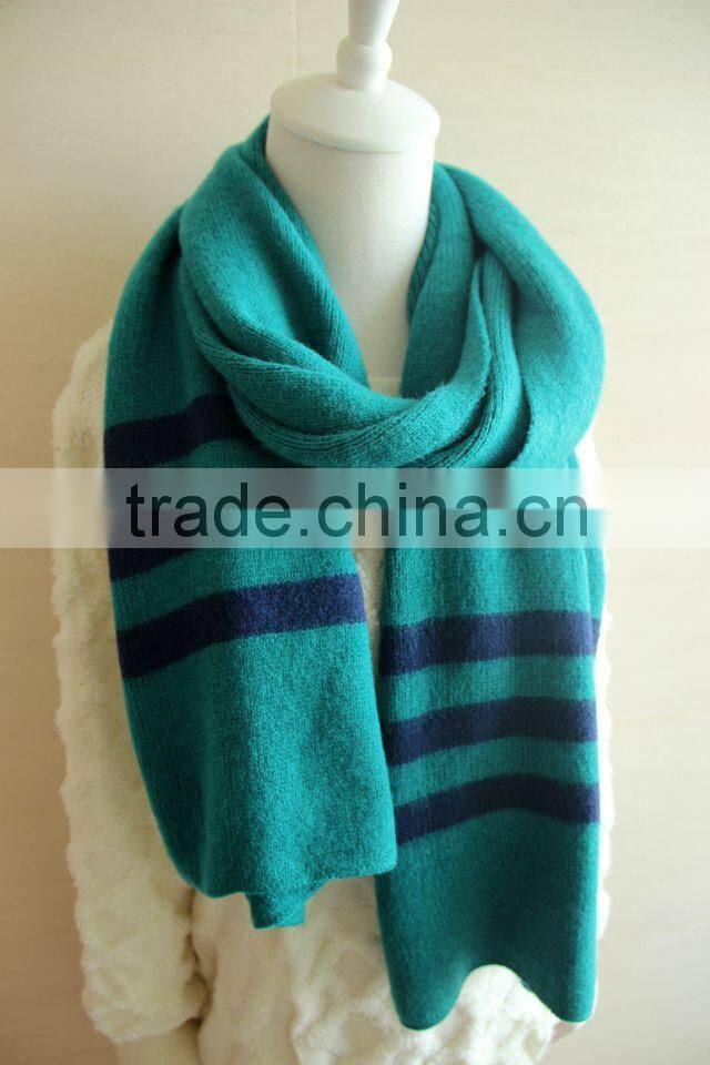 New Arrival Warm Fashion Long Striped Wool Acrylic Knitted Girls Winter Scarf