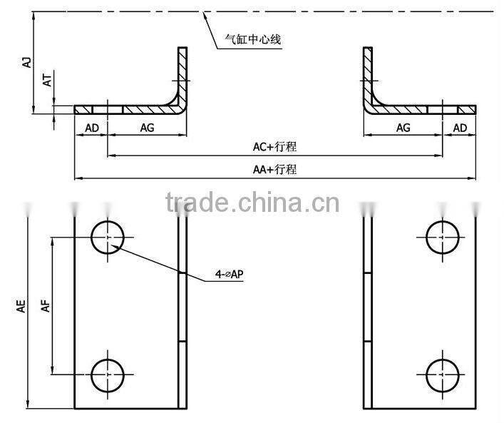 Low price pneumatic cylinder accessory LB type