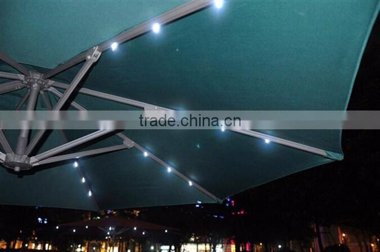 8 Bone Round Solar Led Umbrella Light Waterproof Material Umbrella Fabric Umbrella Beach