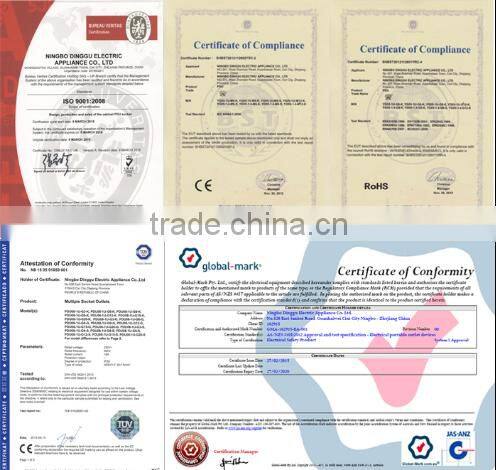 10A 19"1.5U 8ways with three lamp lighning protection Universal type PDU Power Distribution Unit