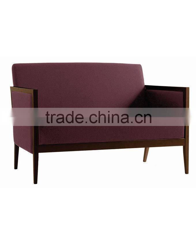 Floral fabric walnut hotel sofa XY3342