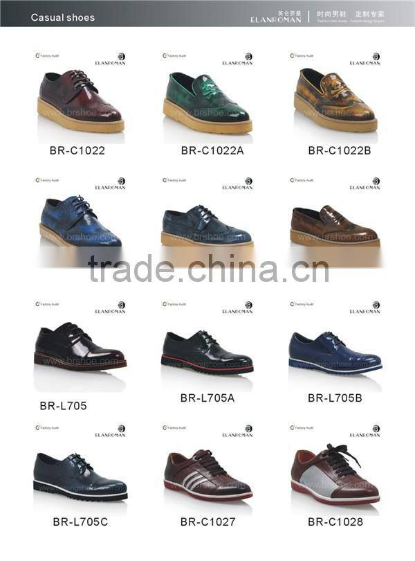 Leather casual shoe for man comfortable fashion style design men shoes