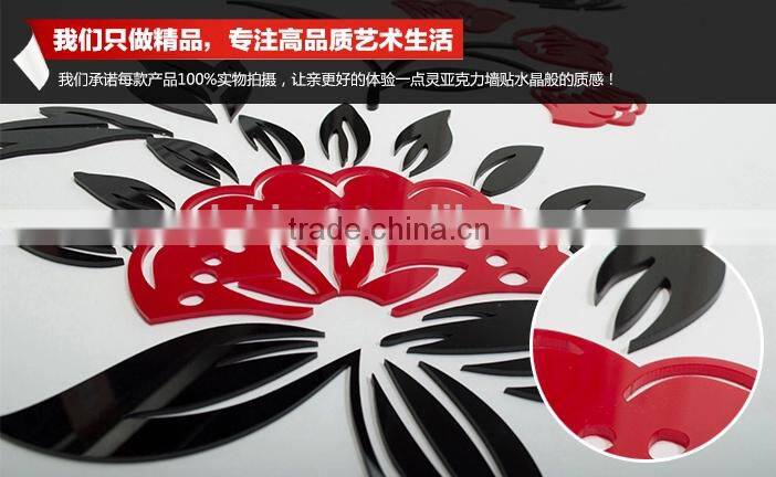 3d three-dimensional crystal wall stickers/acrylic flower wall sticker/room decor 3d wall stickers