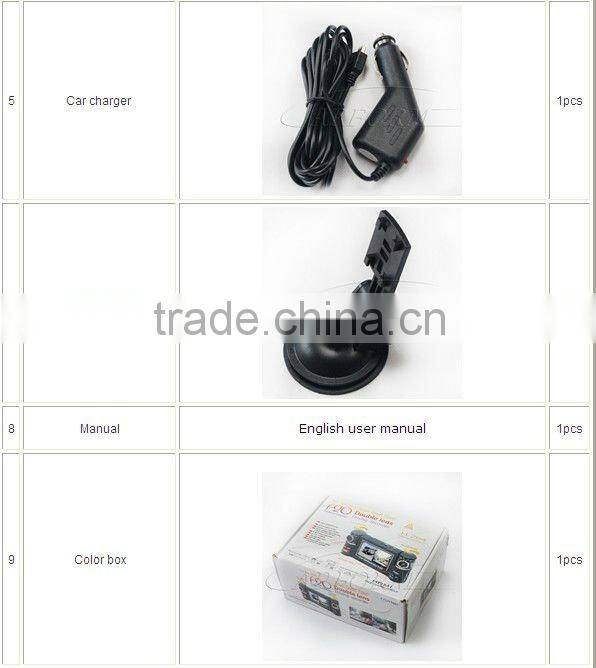 hd car dvr driver recorder 1280*1440 with 2.7" inch lcd screen