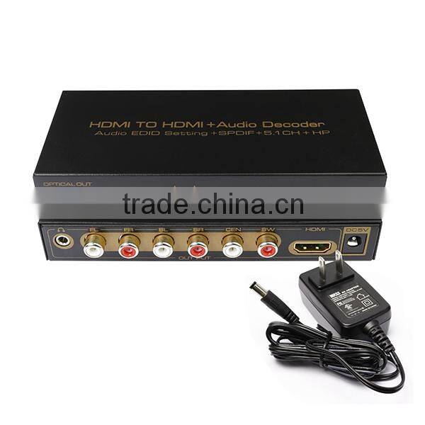 HDMI TO HDMI + Audio Decoder+ AUDIO EDID SETTING+SPDIF+5.1CH+HP