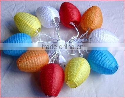Colorful string of mini paper lantern