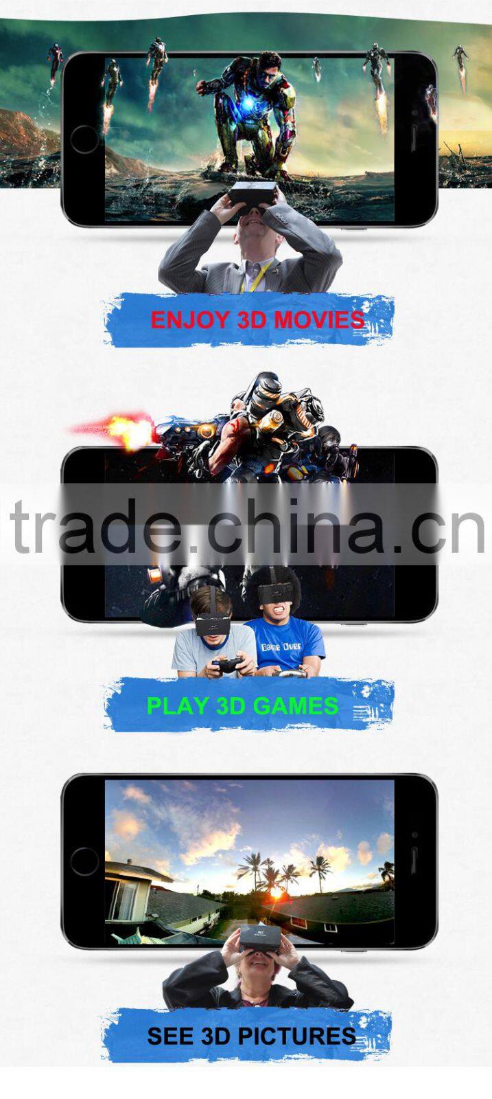 Hot products! Virtual Reality 1080p 3d video glasses for 3D games and 3D movies