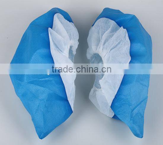 Dispsoable waterproof coated CPE+PP shoe cover for medical and daily use