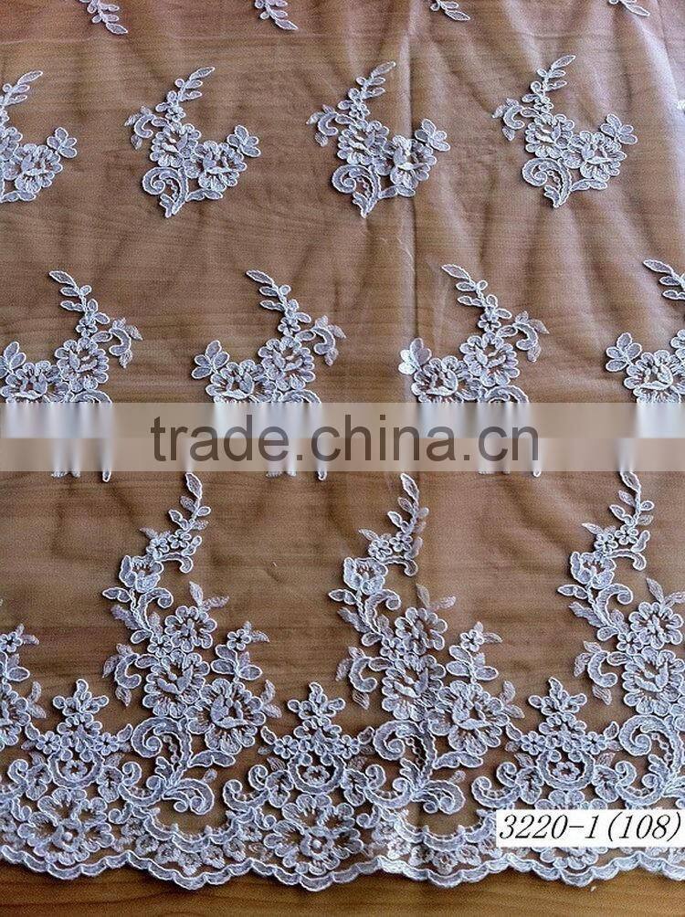 Low price promotional net cord lace fabric