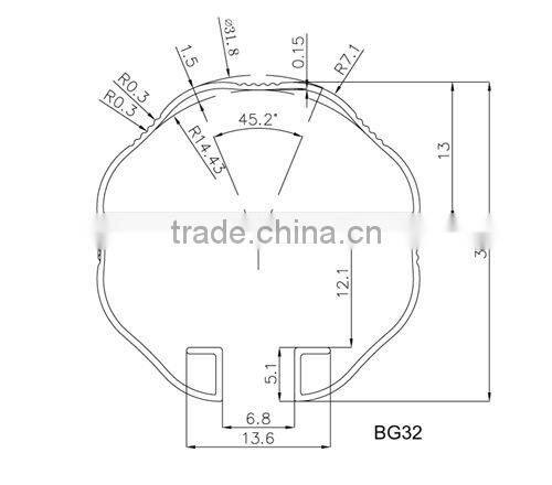 Aluminum alloy extrusions of sliding curtain rail