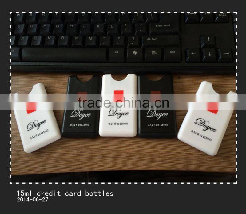 15ml square plastic credita card perfume pump spray bottles for sale