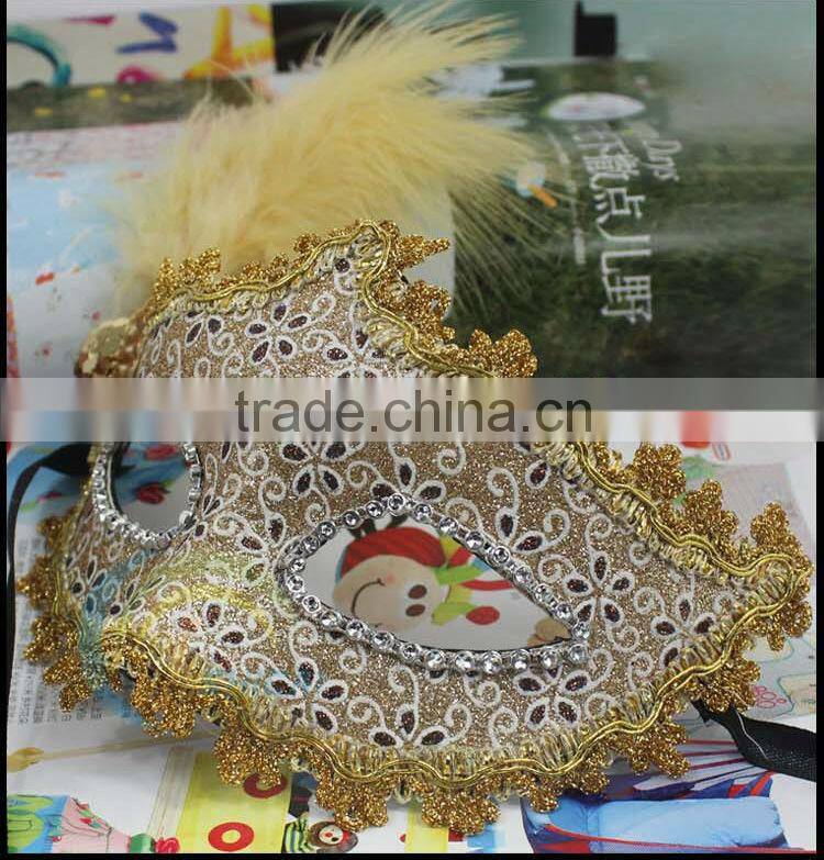 latest super deluxe italy sparkling glitter shining jewels rich feather eye party mask