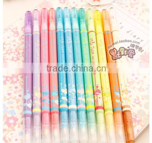 double heads color highlighter , fine and slim watercolor pen ,marker pen