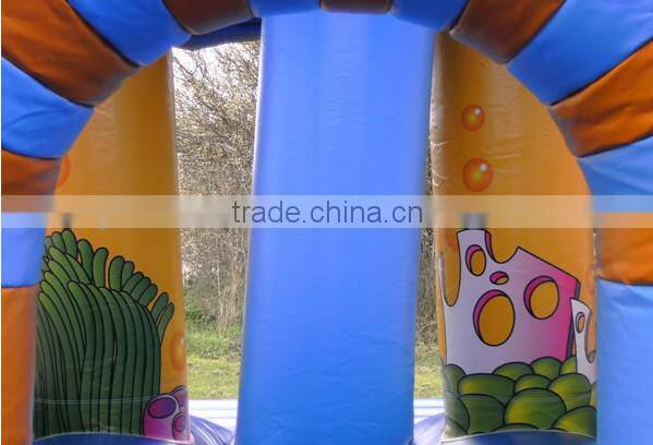 32ft long small Inflatable Seaworld Obstacle Course for kids