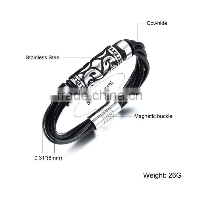 2016 top quality cowhide leather magnetic buckle wholesale
