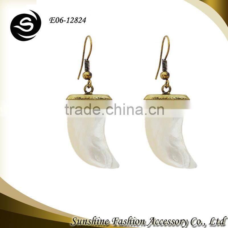 2015 New China Jewelry Wholesale white unique ivory earrings