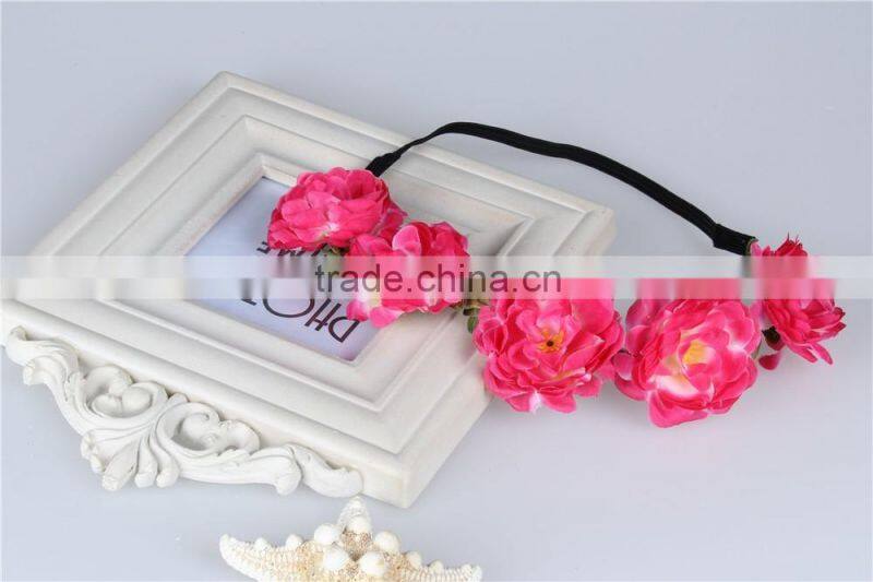 Summer Artificial Flower Headband For Girls,Boho Beach Flower Head Garland