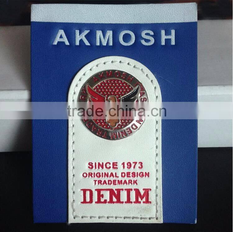 China Factory Custom Embossed Leather Labels