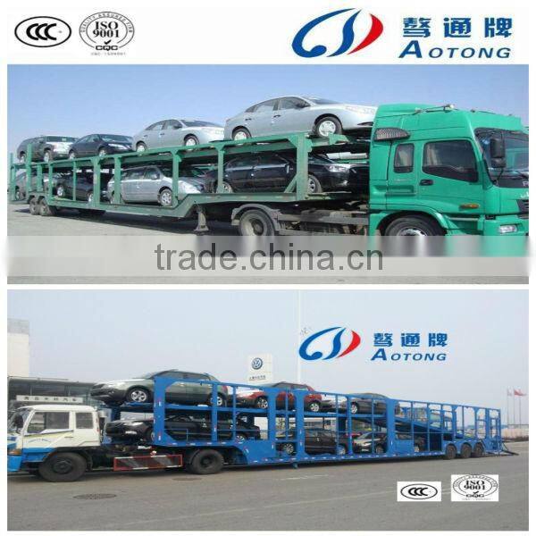 AOTU Transporation hydraulic Tri axles car hauler suve carrier trailer truck for sale