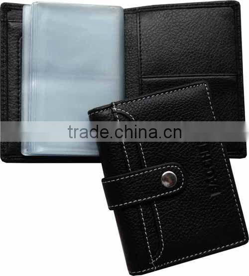 High Quality Plastic Sleeve Leather Bank Card Holder