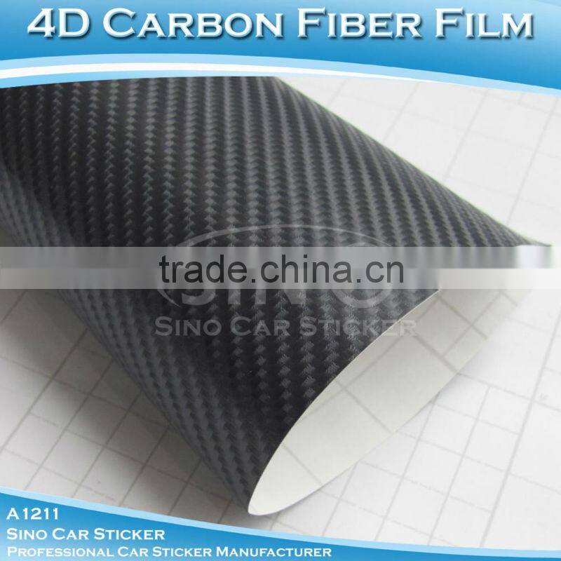 Glossy Grey 4D Carbon Fiber Vinyl Car Stickeres1.52x30M