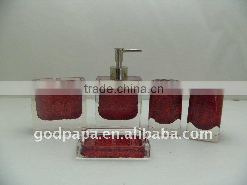 Favorable high transparent resin bathroom set