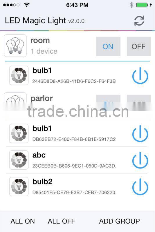 Music Alarm Group Bluetooth App Controlled Multi-Coloured Smart LED Bulb Bayonet B22