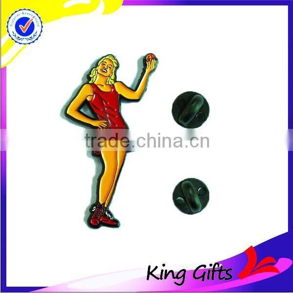 High quality dyed black bottle shape metal lapel pin