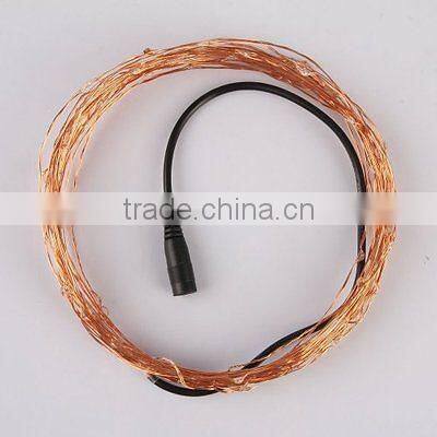 10M 33Ft 100 Leds Starry Copper Wire Warm White LED Lights + DC Power Supply