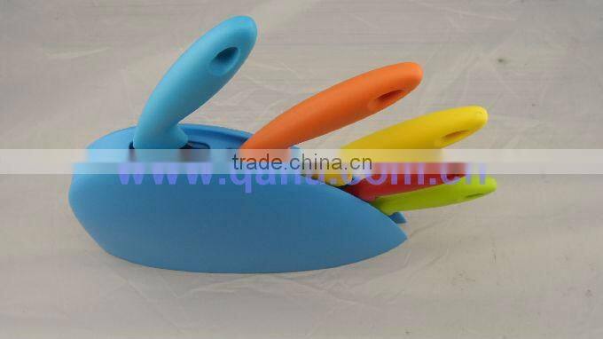 Promotion 5pcs knife set with stand / colorful knife set with non-stick in gift box