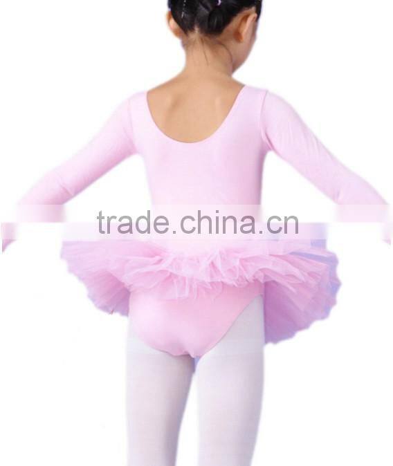 Long Sleeves Children Ballet Tutu for Girls, Pink/Black/White Ballet Dancing Skirt for kids, Made from Cotton