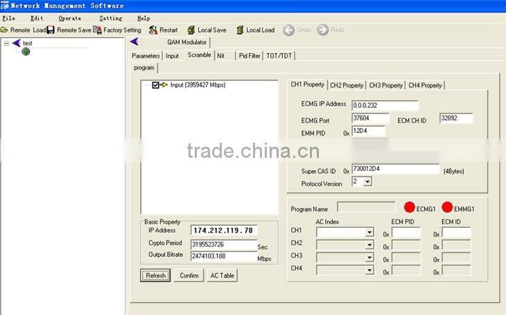 digital tv DVB-C QAM modulator 1qam channel rf out