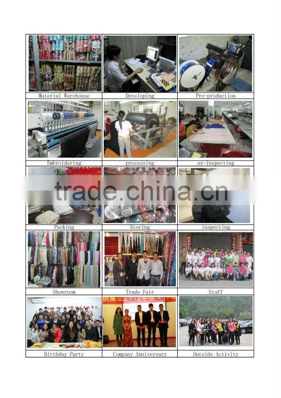 Embroidery design mesh lace fabric with gold cording wedding dress lace