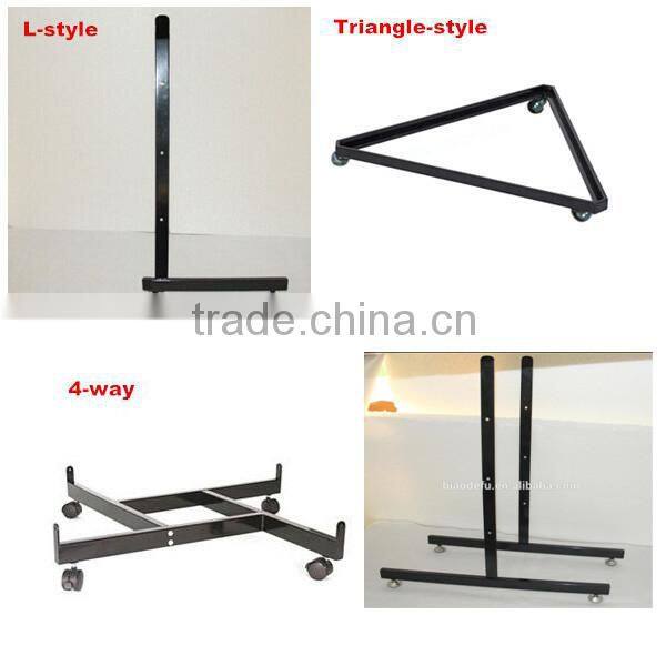 T-style Black Powder Coating Gridwall Base with Wheels